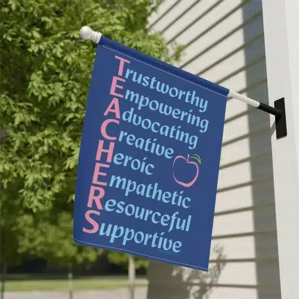 A Teacher’s Qualities Garden & House Flag 24.5" x 32" - back