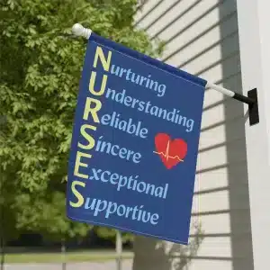 A Nurses Qualities Garden & Wall Banner 24.5" x 32" - back