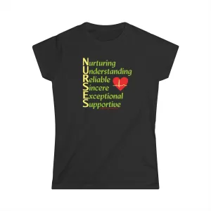 A Nurse’s Character Women’s Softstyle Tee - Black