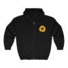 Front of Be the Sunshine Full Zip Hooded Sweatshirt in Black