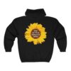 Back of Be the Sunshine Full Zip Hooded Sweatshirt in Black