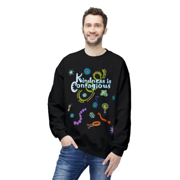 Black Kindness is Contagious Fleece Crewneck Sweatshirt