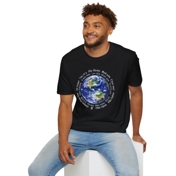 Earth – My Home T-Shirt in 18 Languages - Black