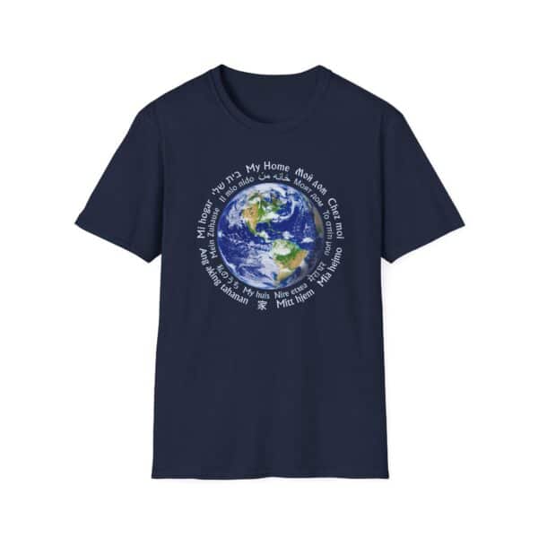 Earth – My Home T-Shirt in 18 Languages - Navy