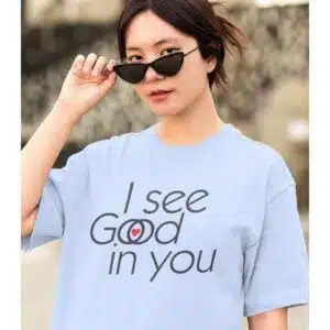 I see Good/God in you T-shirt in lt blue