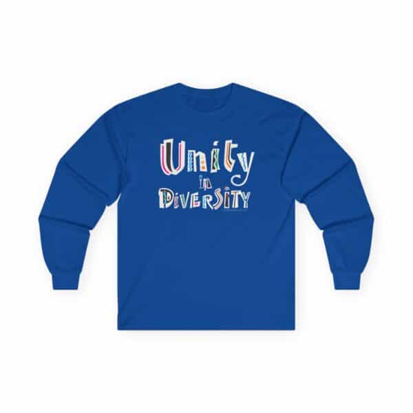 Unity in Diversity Cotton Long Sleeve Tee - Royal Blue