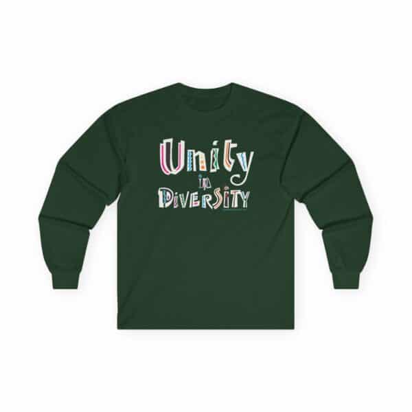 Unity in Diversity Cotton Long Sleeve Tee - Forest Green