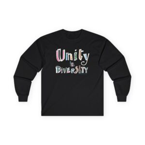 Unity in Diversity Cotton Long Sleeve Tee - Black