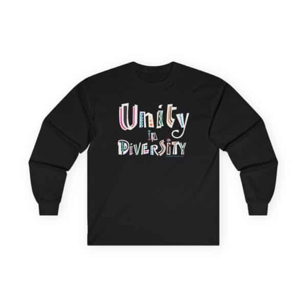 Unity in Diversity Cotton Long Sleeve Tee - Black