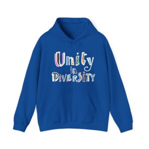 Unity in Diversity Hooded Sweatshirt with Pocket in Royal