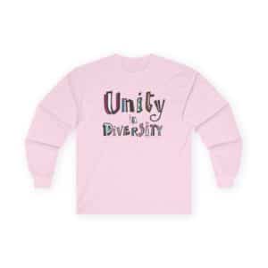 Unity in Diversity Cotton Long Sleeve Tee - Light Pink