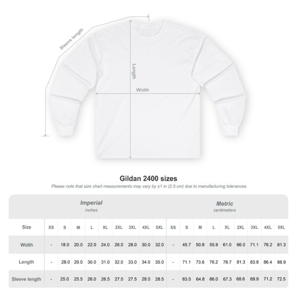 Unity in Diversity Cotton Long Sleeve Tee - Size Chart