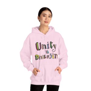 Unity in Diversity Hooded Sweatshirt with Pocket in Light Pink