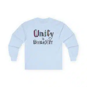 Unity in Diversity Cotton Long Sleeve Tee - Light Blue