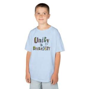Unity in Diversity Kids Cotton Tee in Light Blue