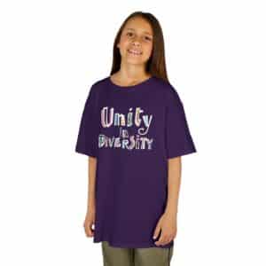 Unity in Diversity Kids Cotton Tee in Purple