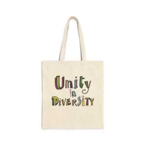 1- Sided Unity in Diversity Cotton Tote Bag - Natural
