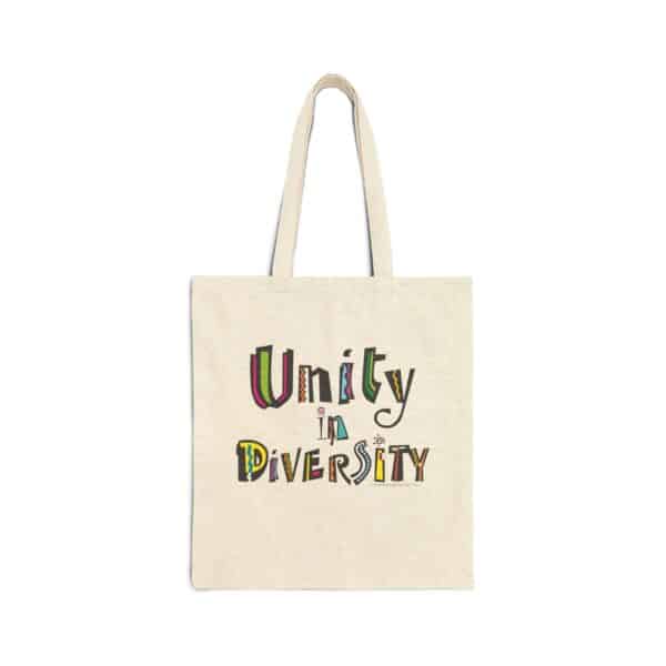 1- Sided Unity in Diversity Cotton Tote Bag - Natural