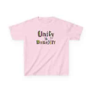 Unity in Diversity Kids Cotton Tee in Light Pink
