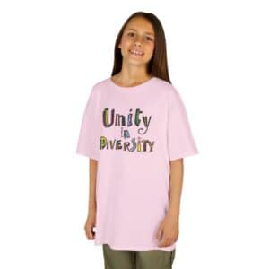 Unity in Diversity Kids Cotton Tee in Light Pink