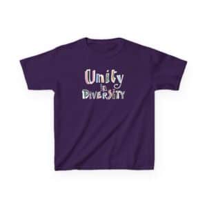 Unity in Diversity Kids Cotton Tee in Purple