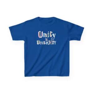 Unity in Diversity Kids Cotton Tee in Royal Blue