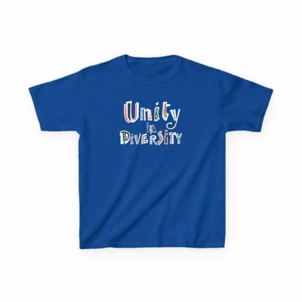 Unity in Diversity Kids Cotton Tee in Royal Blue