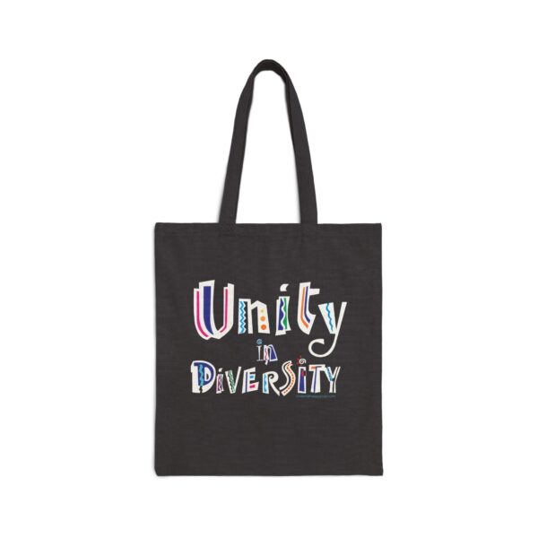 1- Sided Unity in Diversity Cotton Tote Bag - Black
