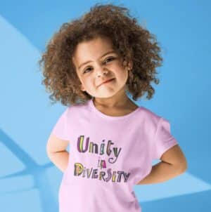 Kid's Unity in Diversity T-shirt in Light Pink