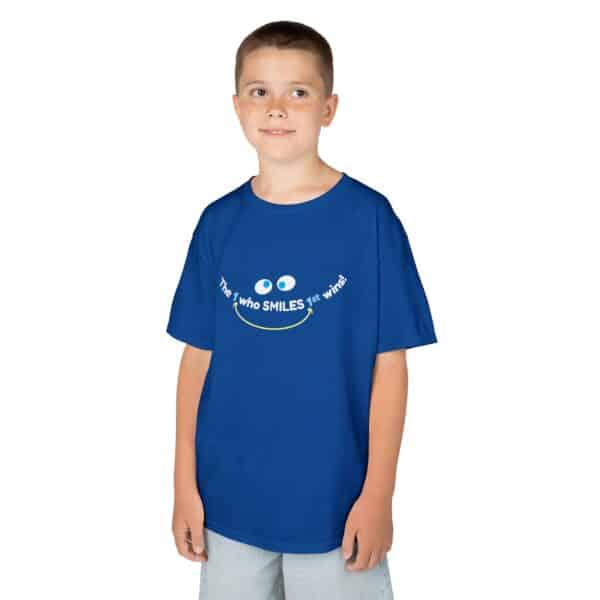 The 1 who SMILES 1st wins! Kids Tee - Royal Blue