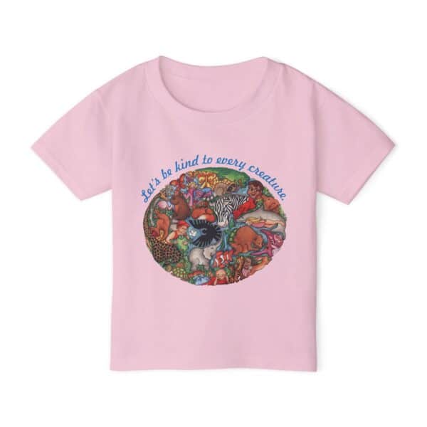 Let’s Be Kind to Every Creature Toddler T-shirt - Light Pink
