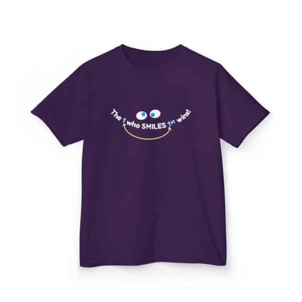 The 1 who SMILES 1st wins! Kids Tee - Purple