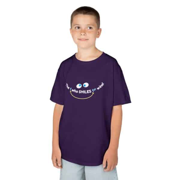 The 1 who SMILES 1st wins! Kids Tee - Purple