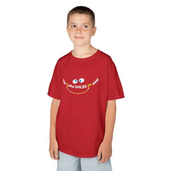 The 1 who SMILES 1st wins! Kids Tee - Red