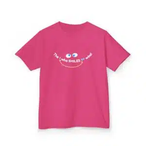 The 1 who SMILES 1st wins! Kids Tee - Heliconia