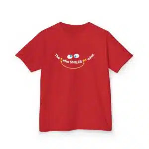 The 1 who SMILES 1st wins! Kids Tee - Red