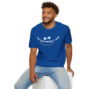 The 1 who SMILES 1st Wins! T-shirt on Royal Blue