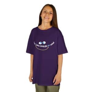 The 1 who SMILES 1st wins! Kids Tee - Purple