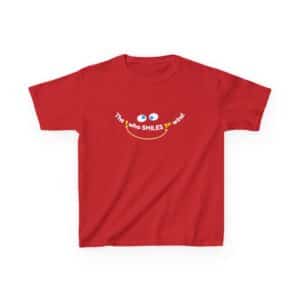 The 1 who SMILES 1st wins! Kids Tee - Red