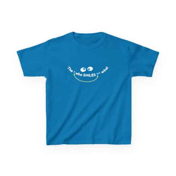 The 1 who SMILES 1st wins! Kids Tee - Sapphire