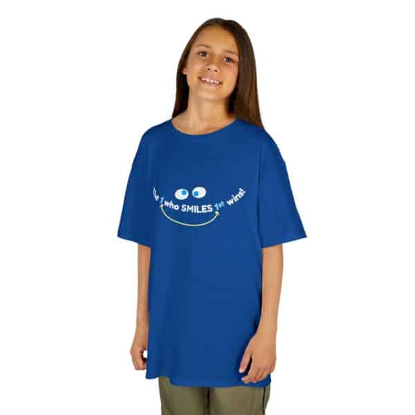 The 1 who SMILES 1st wins! Kids Tee - Royal Blue