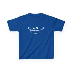 The 1 who SMILES 1st wins! Kids Tee - Royal Blue