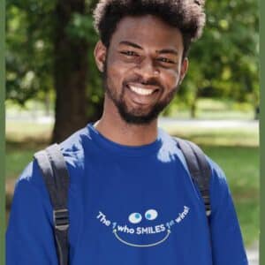 The 1 who SMILES 1st Wins! T-shirt on Royal