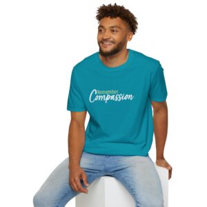 Remember Compassion T-Shirt - Tropical Blue