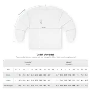 Kindness is Contagious LS T-shirt Size Chart