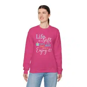 Life is a Gift Sweatshirt - Heliconia
