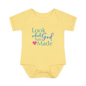 LOOK what God has Made Infant Baby Rib Bodysuit - Banana