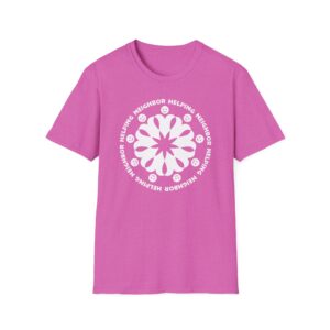 Neighbor Helping Neighbor T-Shirt on Heather Berry