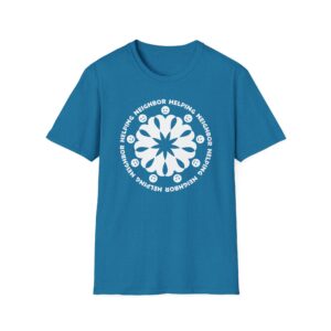 Neighbor Helping Neighbor T-Shirt on Antique Sapphire