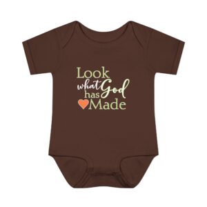 LOOK what God has Made Infant Baby Rib Bodysuit - Brown